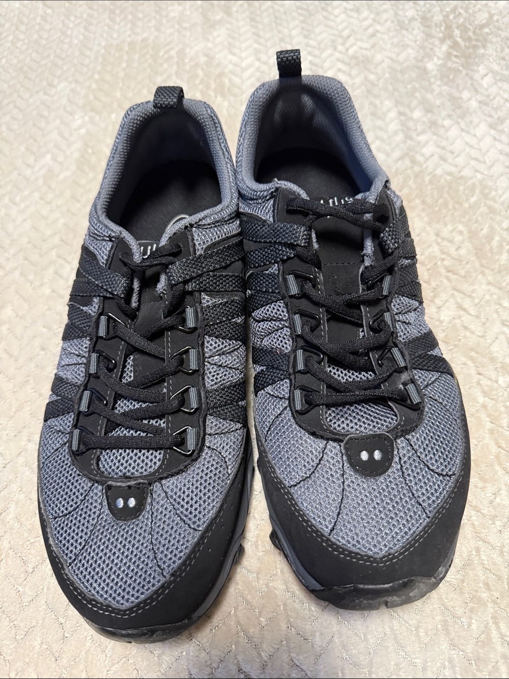 Ryka Charcoal and Black Knit Walking Shoes